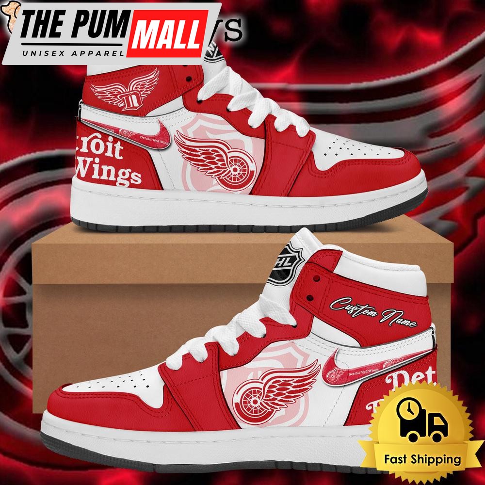 NHL Detroit Red Wings Team Logo Custom Air Jd 1 Shoes