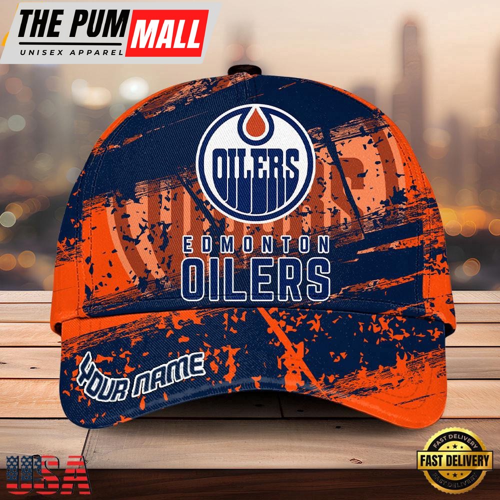 NHL Edmonton Oilers Explosive Grunge Logo 3D Print Cap – Baseball Cap Snapback Hats