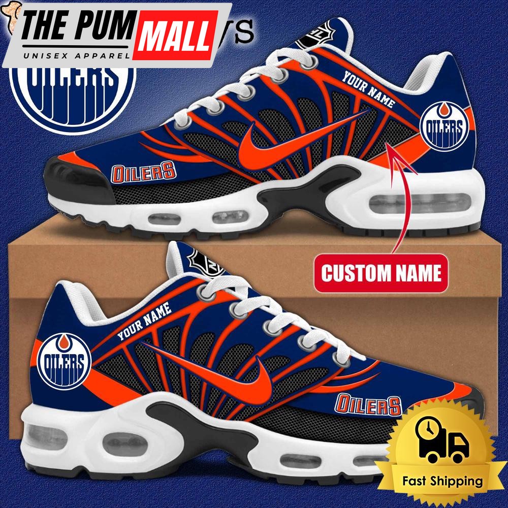 NHL Edmonton Oilers Hockey Logo Custom Name Air Max Plus Shoes