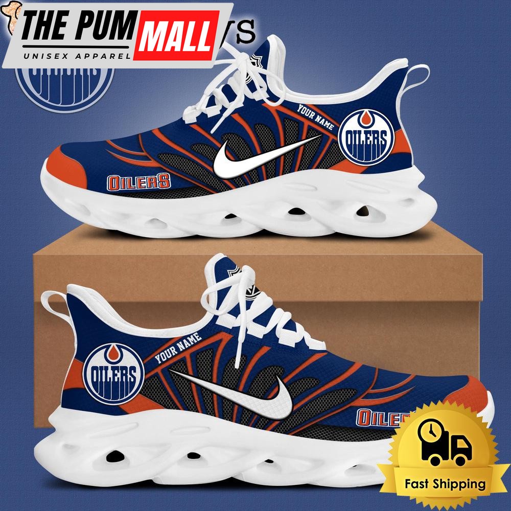 NHL Edmonton Oilers Hockey Logo Custom Name Max Soul Shoes