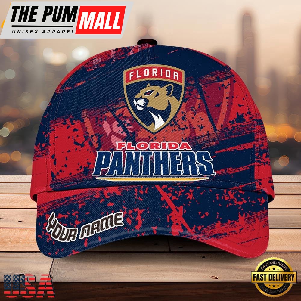 NHL Florida Panthers Explosive Grunge Logo 3D Print Cap – Baseball Cap Snapback Hats
