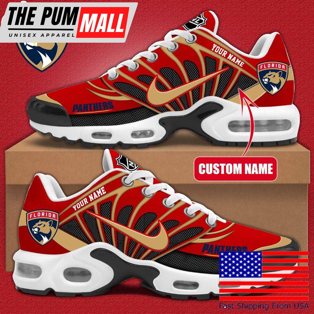 NHL Florida Panthers Hockey Logo Custom Name Air Max Plus Shoes , Hockey Shoes