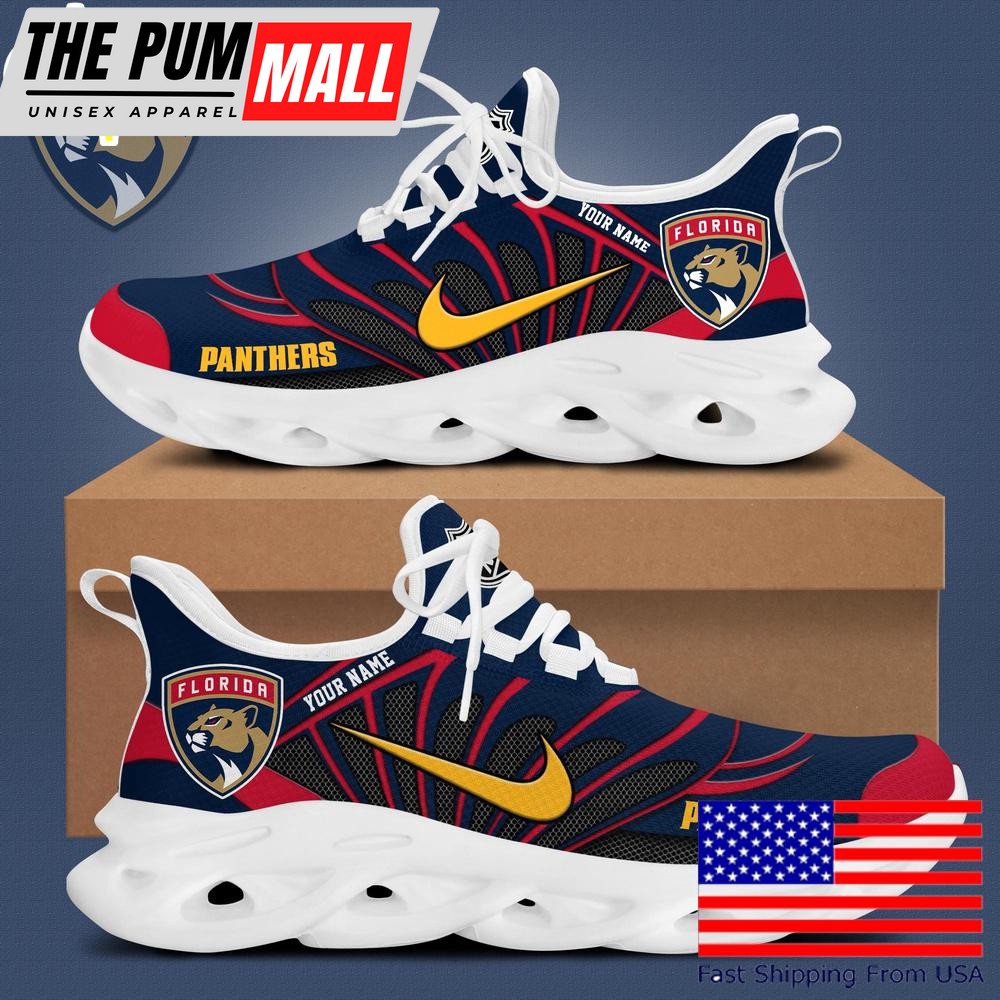NHL Florida Panthers Hockey Logo Custom Name Max Soul Shoes , Hockey Shoes
