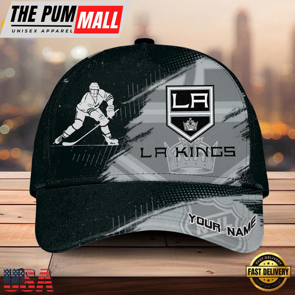 NHL LA Kings Bold Distressed Artwork Custom Name 3D Cap – Baseball Cap Snapback Hats