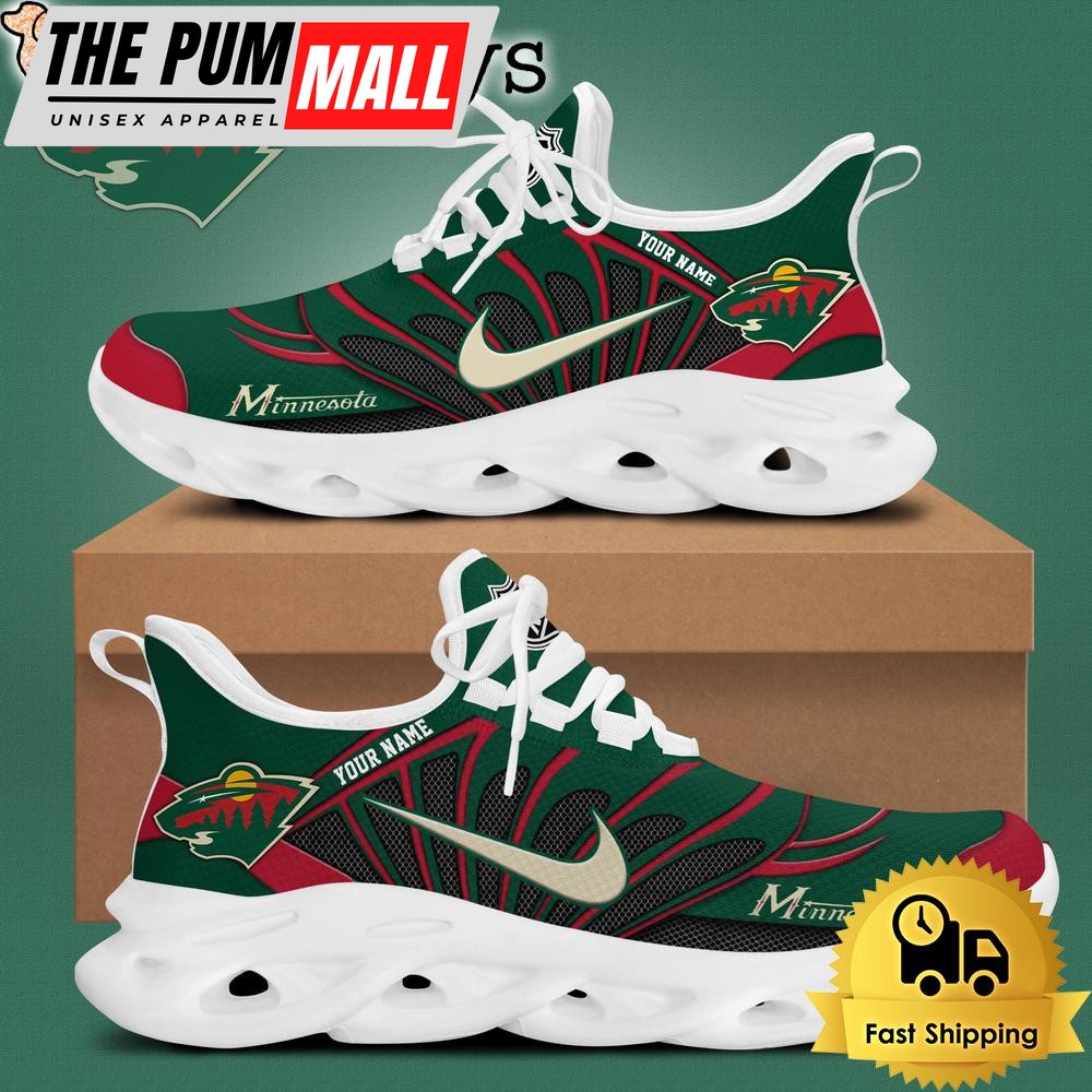 NHL Minnesota Wild Hockey Logo Custom Name Max Soul Shoes