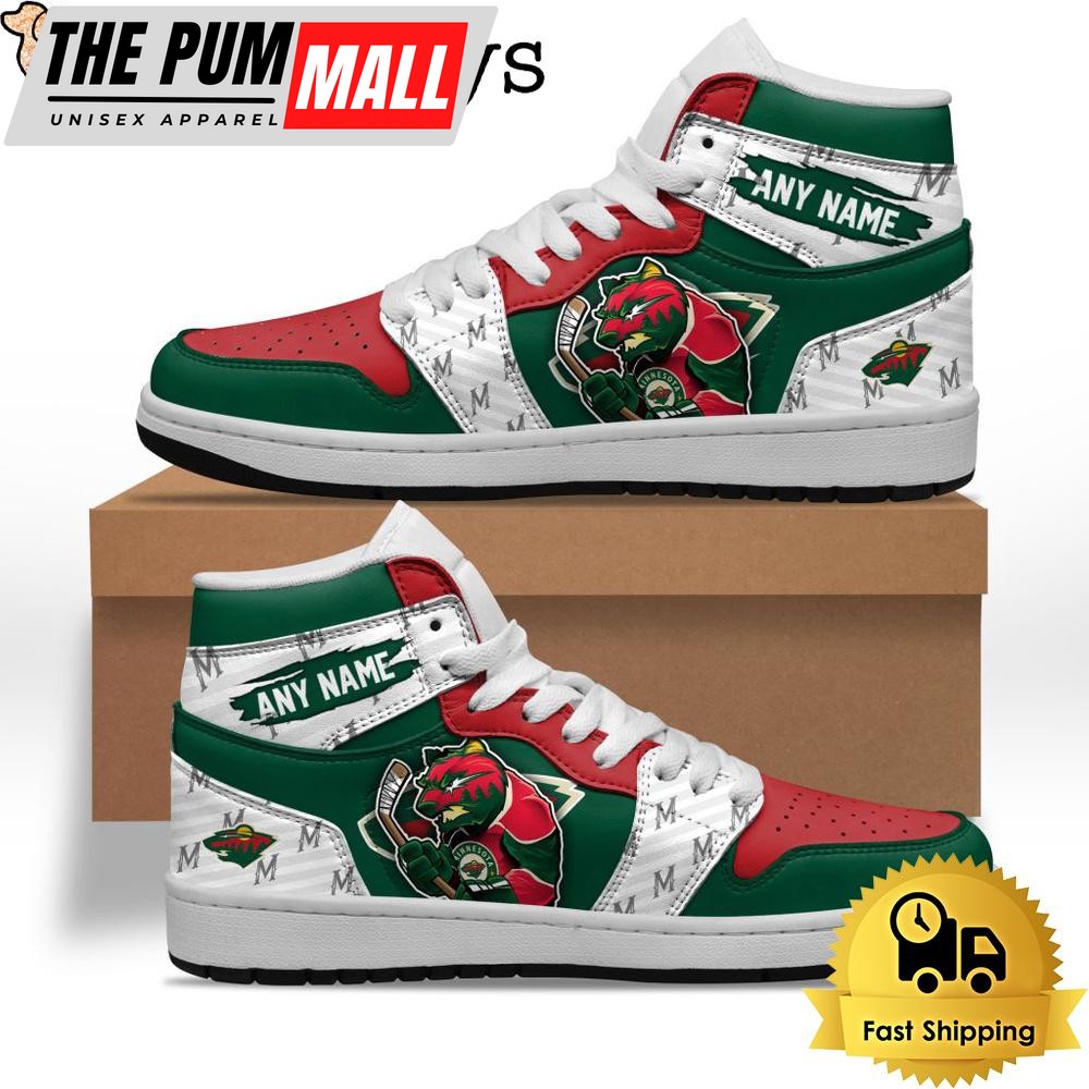 NHL Minnesota Wild Special Team Mascot Custom Air Jd 1 Shoes , Mens Sneakers