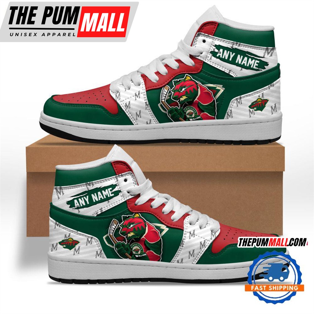NHL Minnesota Wild Team Mascot Design Air Jd 1 Hightop Shoes