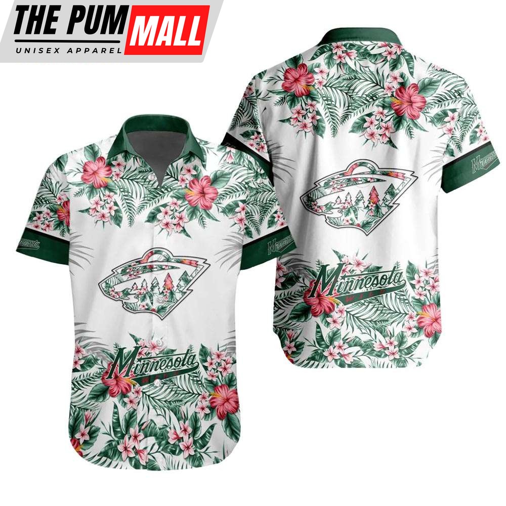 NHL Minnesota Wild Tropical Floral Hibiscus Hawaiian Shirt