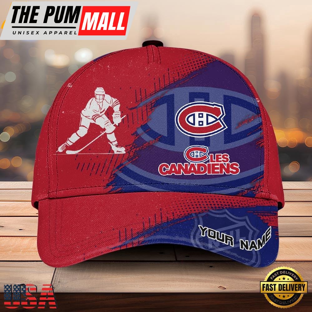 NHL Montreal Canadiens Bold Distressed Artwork Custom Name 3D Cap – Baseball Cap Snapback Hats