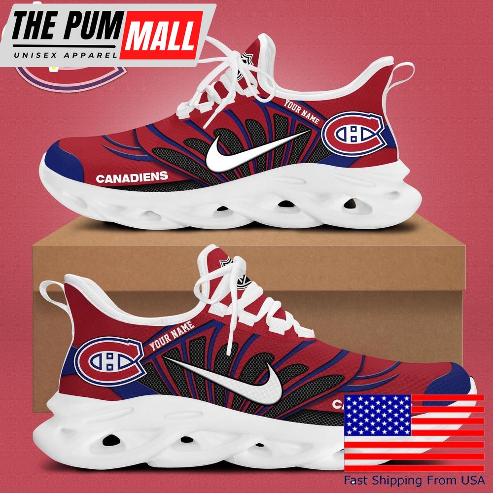 NHL Montreal Canadiens Hockey Logo Custom Name Max Soul Shoes , Hockey Shoes