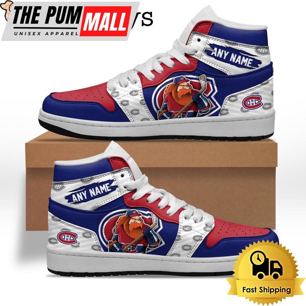 NHL Montreal Canadiens Special Team Mascot Custom Air Jd 1 Shoes , Mens Sneakers