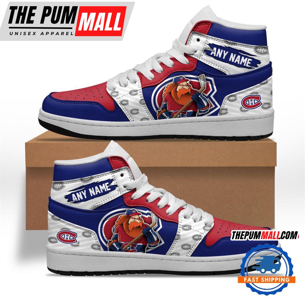 NHL Montreal Canadiens Team Mascot Design Air Jd 1 Hightop Shoes