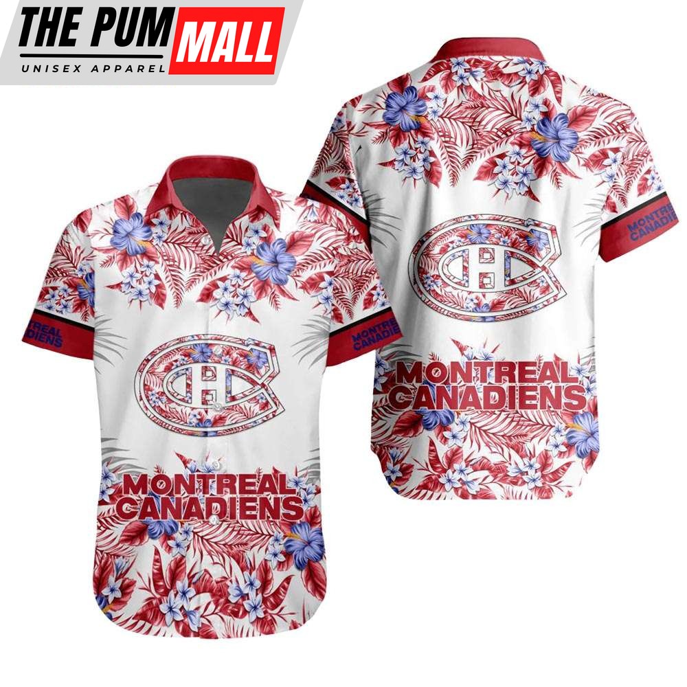 NHL Montreal Canadiens Tropical Floral Hibiscus Hawaiian Shirt