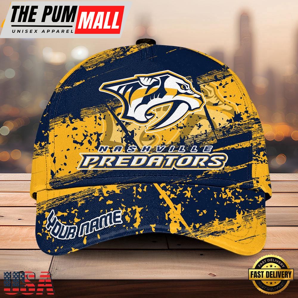 NHL Nashville Predators Explosive Grunge Logo 3D Print Cap – Baseball Cap Snapback Hats