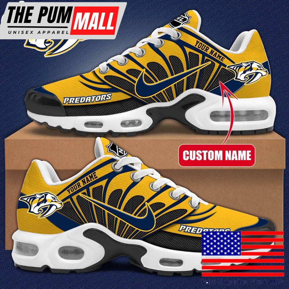NHL Nashville Predators Hockey Logo Custom Name Air Max Plus Shoes , Hockey Shoes