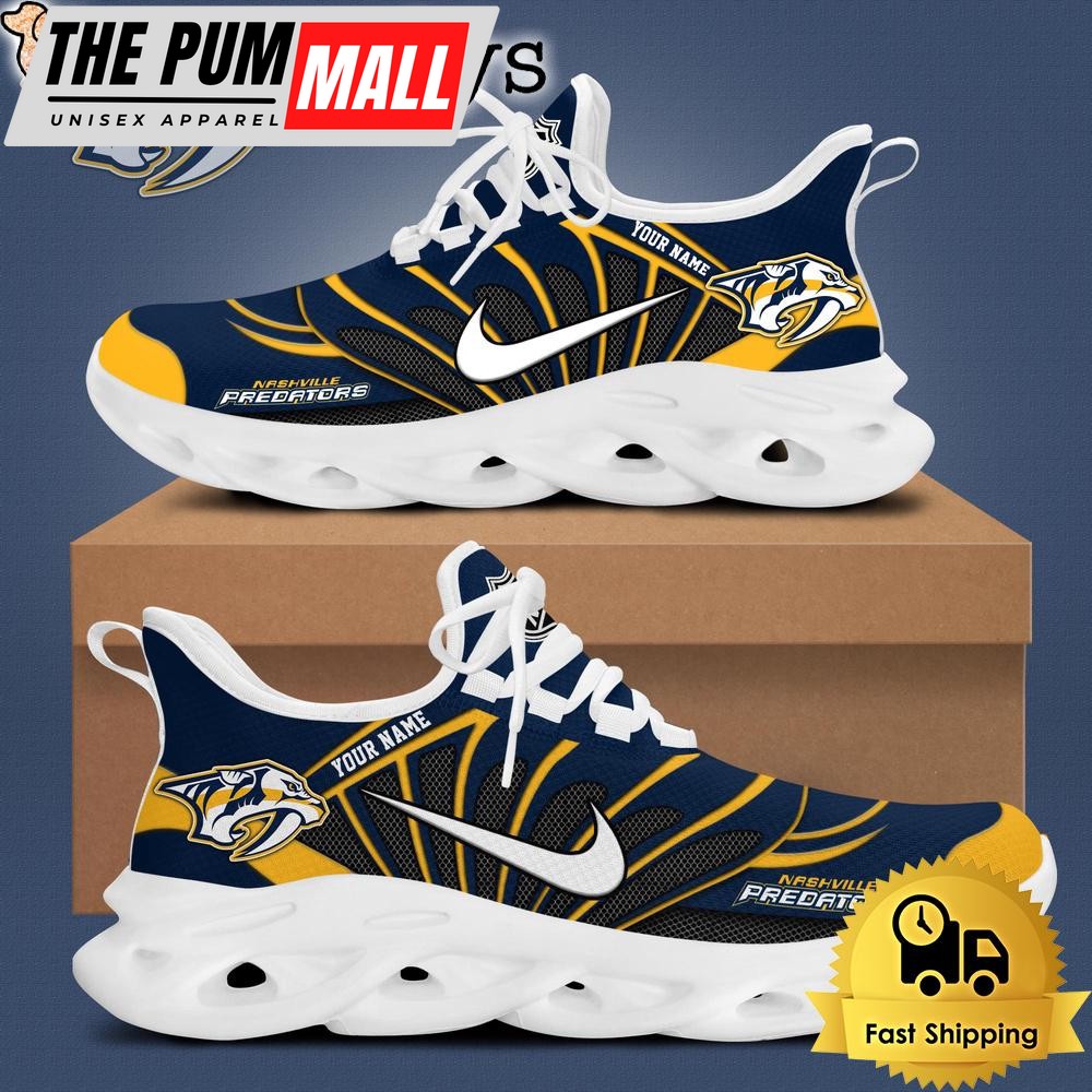 NHL Nashville Predators Hockey Logo Custom Name Max Soul Shoes