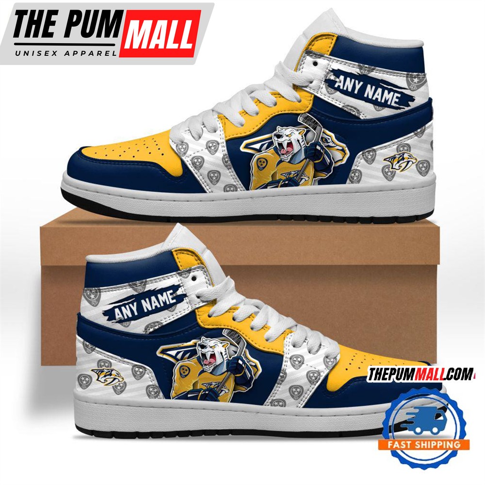 NHL Nashville Predators Team Mascot Design Air Jd 1 Hightop Shoes