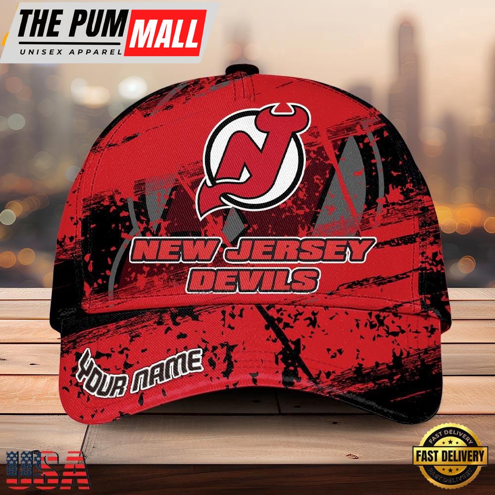 NHL New Jersey Devils Explosive Grunge Logo 3D Print Cap – Baseball Cap Snapback Hats