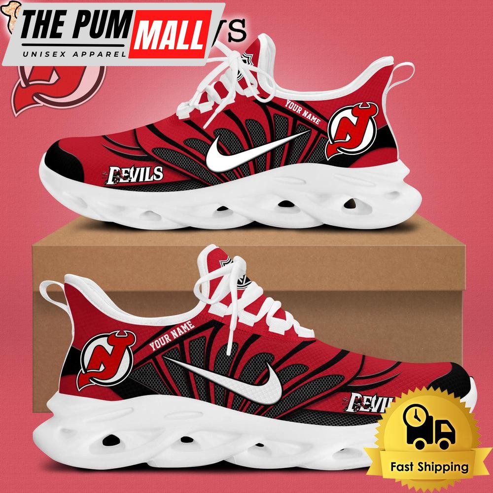 NHL New Jersey Devils Hockey Logo Custom Name Max Soul Shoes
