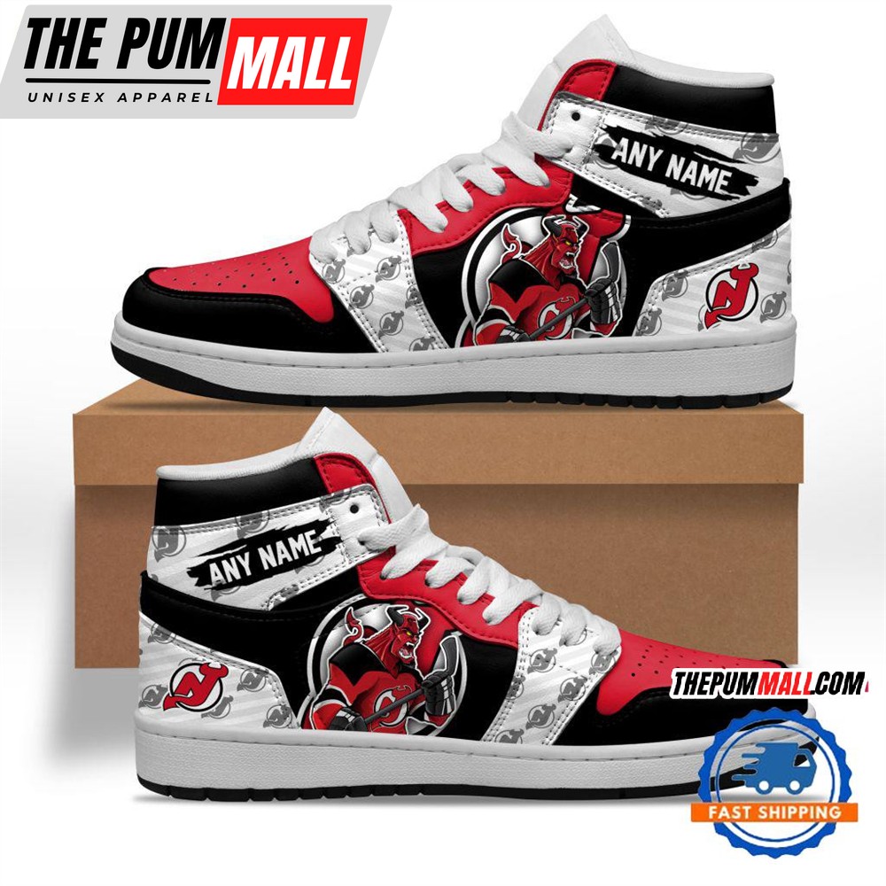NHL New Jersey Devils Team Mascot Design Air Jd 1 Hightop Shoes