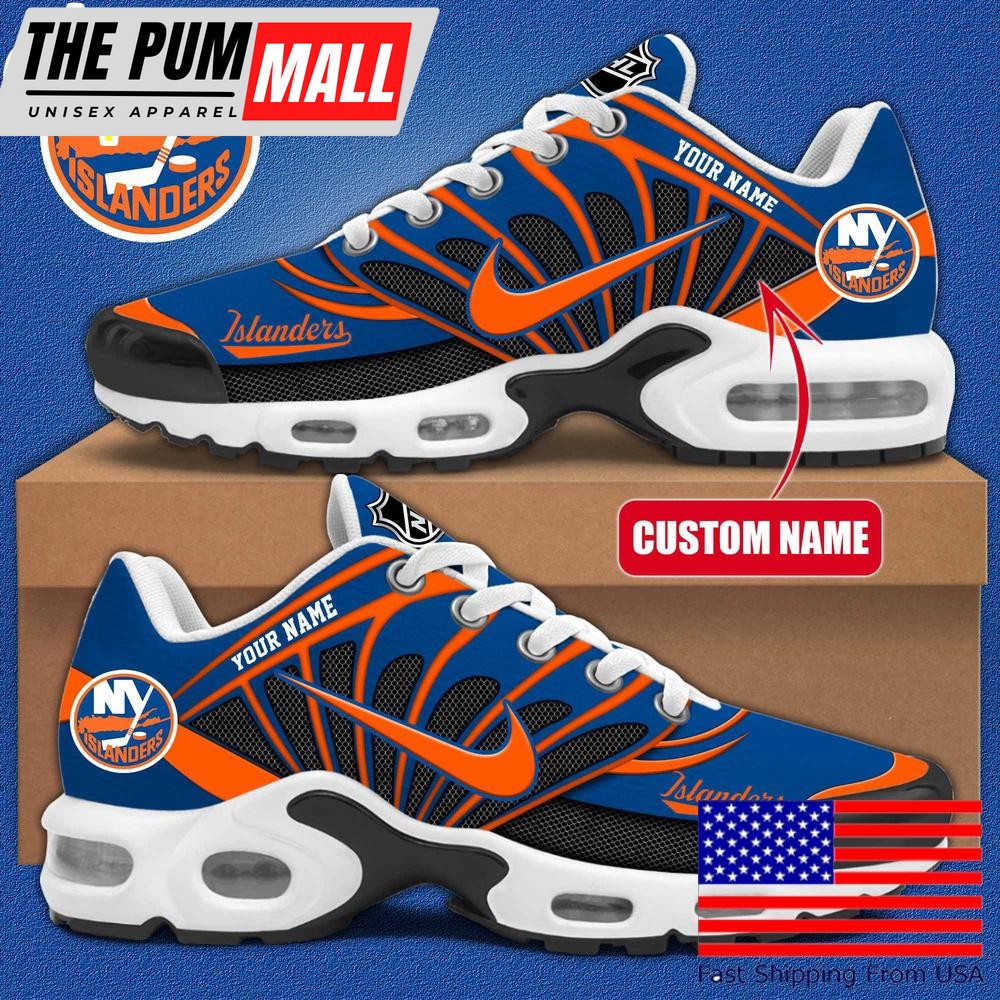NHL New York Islanders Hockey Logo Custom Name Air Max Plus Shoes , Hockey Shoes