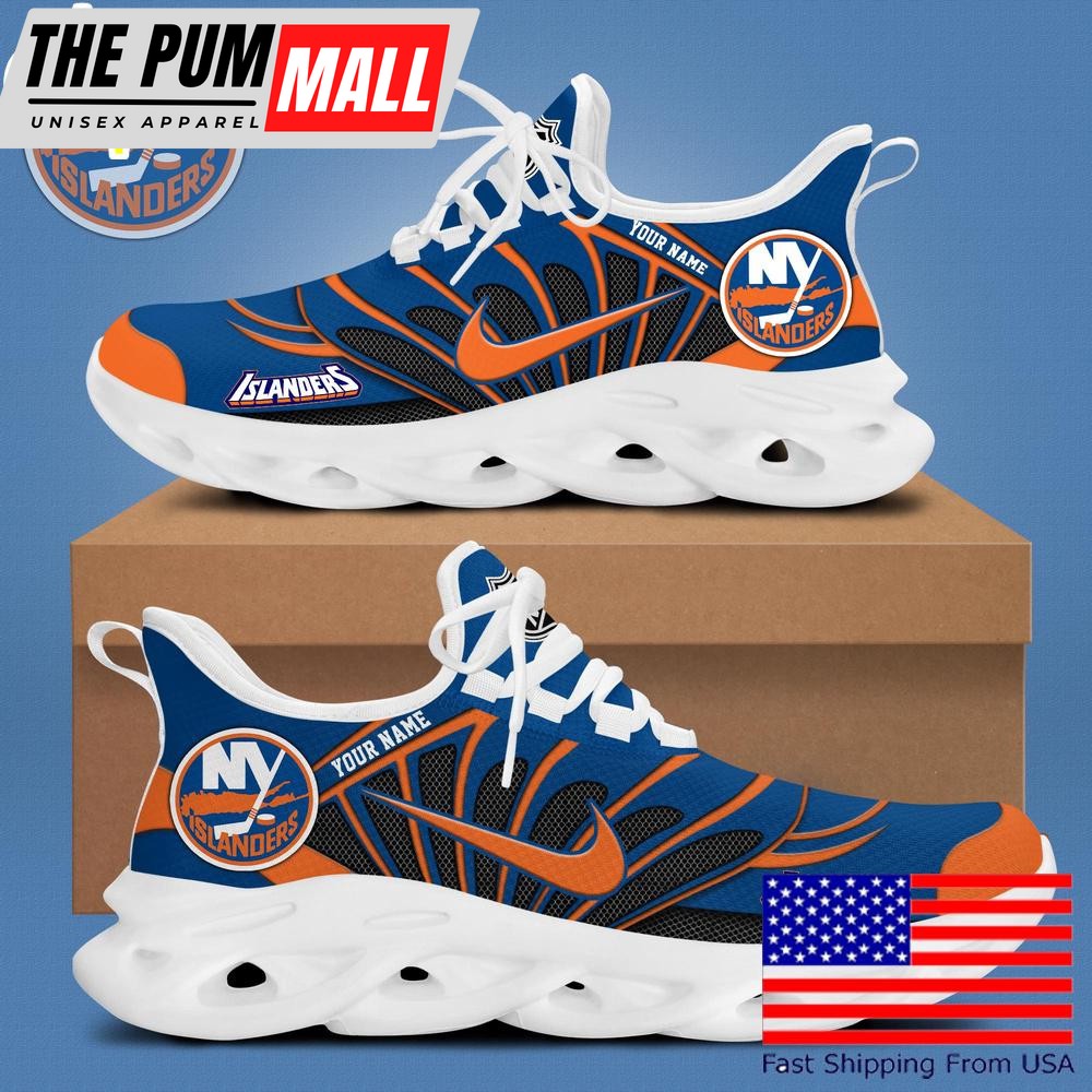 NHL New York Islanders Hockey Logo Custom Name Max Soul Shoes , Hockey Shoes