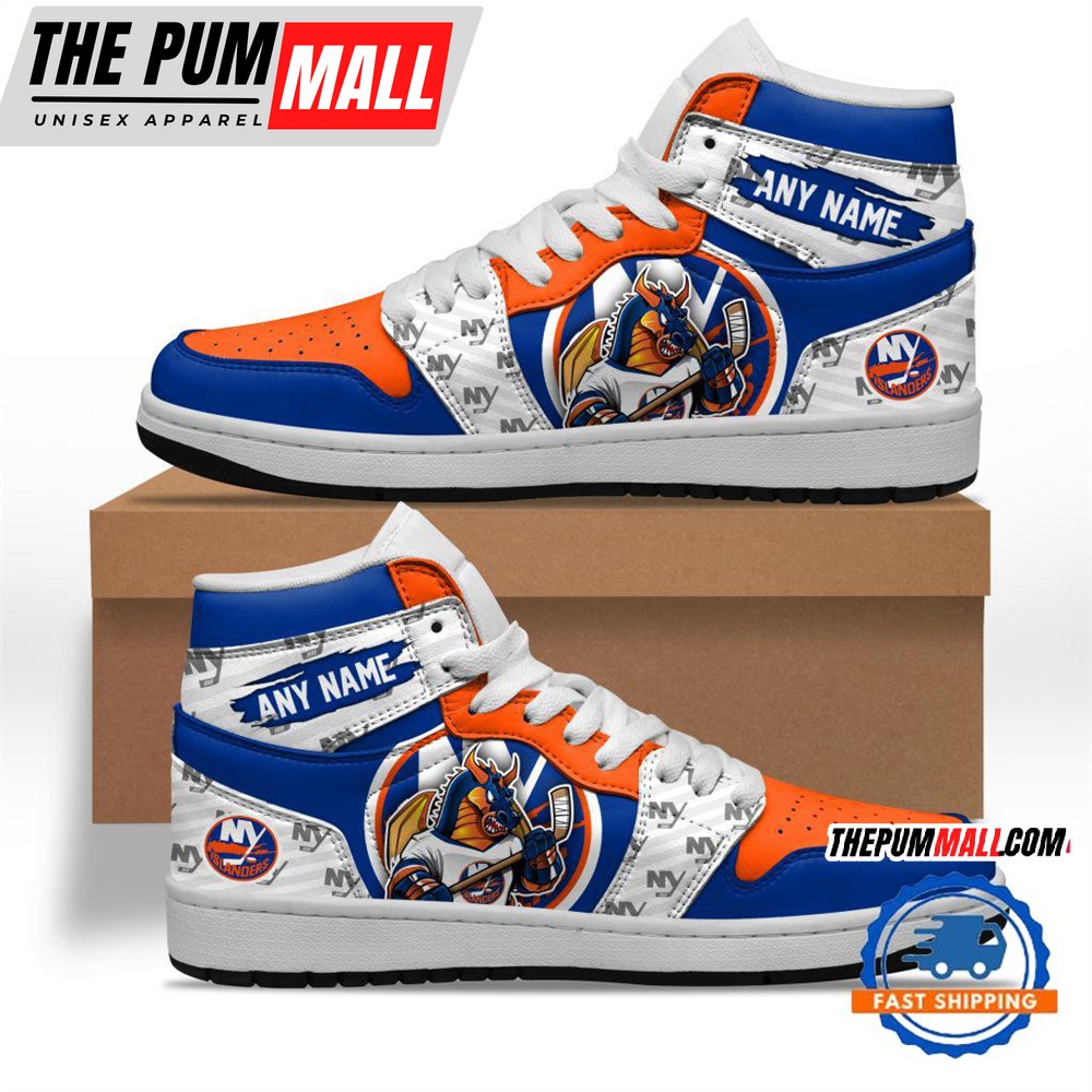 NHL New York Islanders Team Mascot Design Air Jd 1 Hightop Shoes