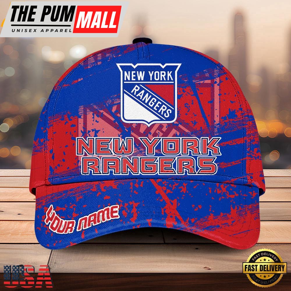 NHL New York Rangers Explosive Grunge Logo 3D Print Cap – Baseball Cap Snapback Hats