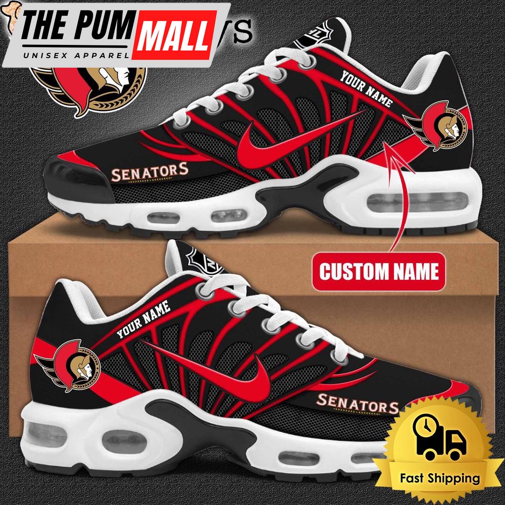 NHL Ottawa Senators Hockey Logo Custom Name Air Max Plus Shoes