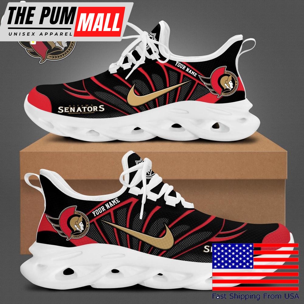 NHL Ottawa Senators Hockey Logo Custom Name Max Soul Shoes , Hockey Shoes