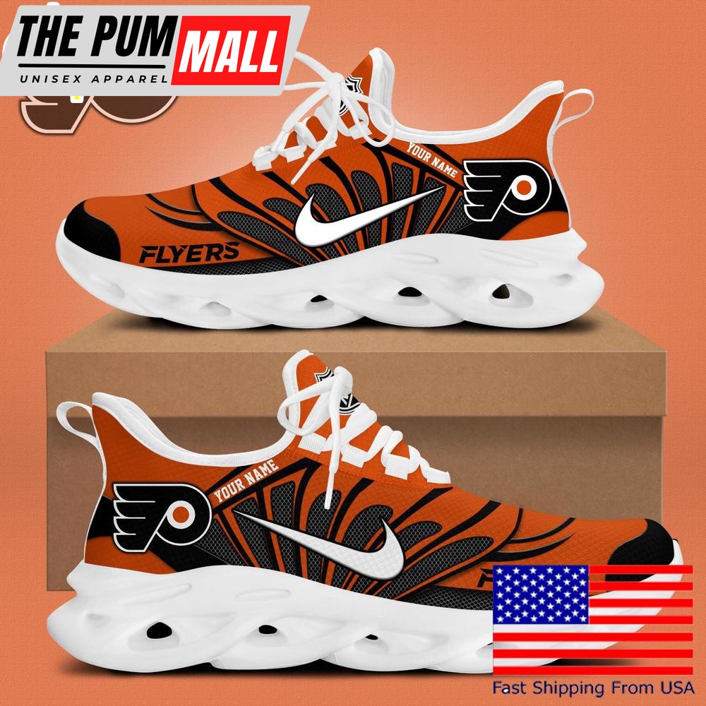NHL Philadelphia Flyers Hockey Logo Custom Name Max Soul Shoes , Hockey Shoes