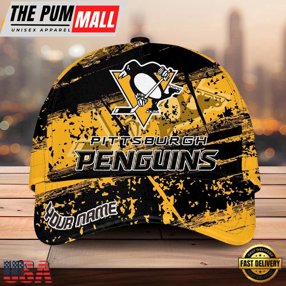 NHL Pittsburgh Penguins Explosive Grunge Logo 3D Print Cap – Baseball Cap Snapback Hats