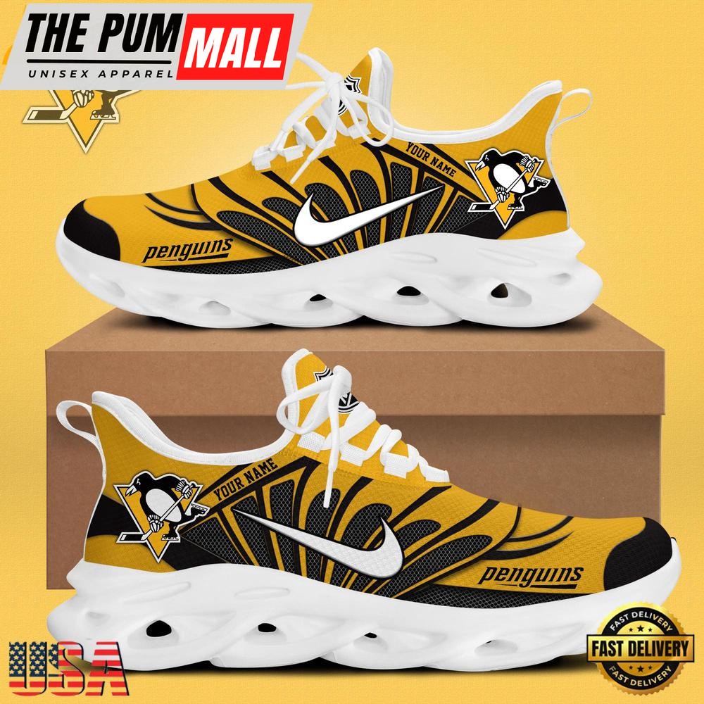 NHL Pittsburgh Penguins Hockey Logo Custom Max Soul Shoes, Running Sneakers Shoes