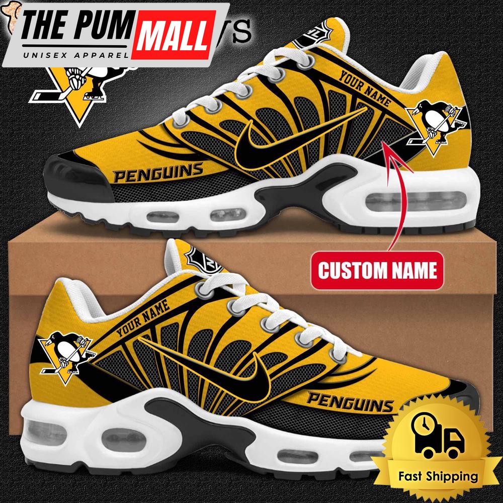 NHL Pittsburgh Penguins Hockey Logo Custom Name Air Max Plus Shoes