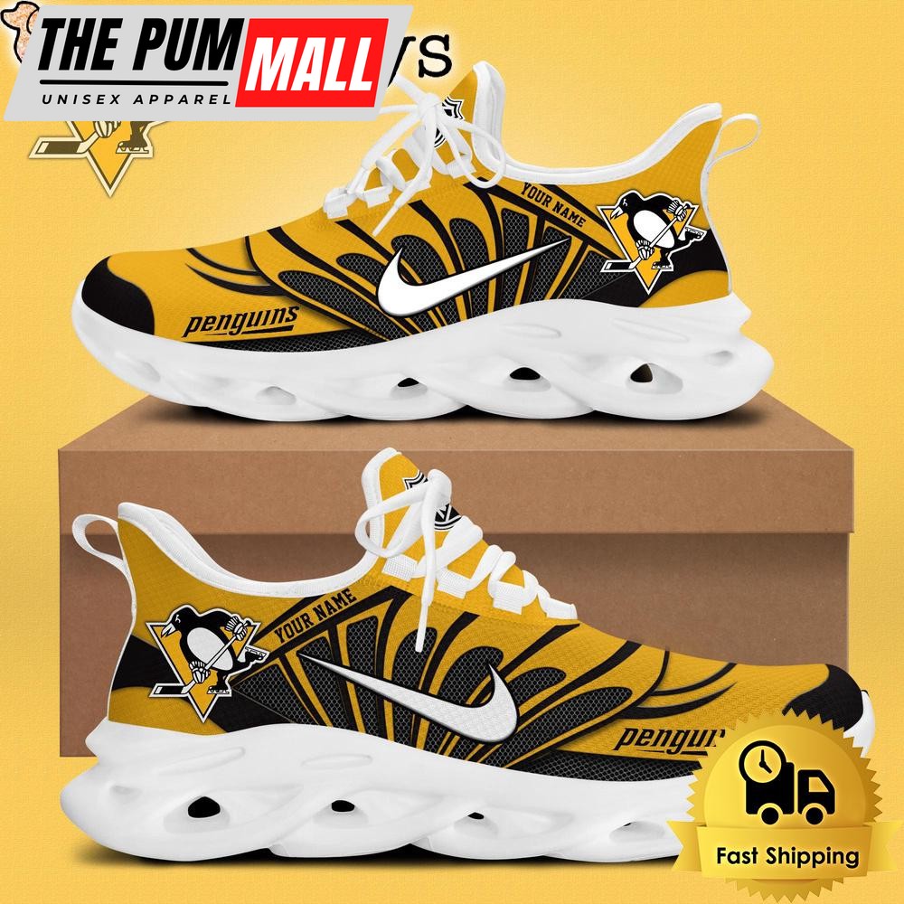 NHL Pittsburgh Penguins Hockey Logo Custom Name Max Soul Shoes