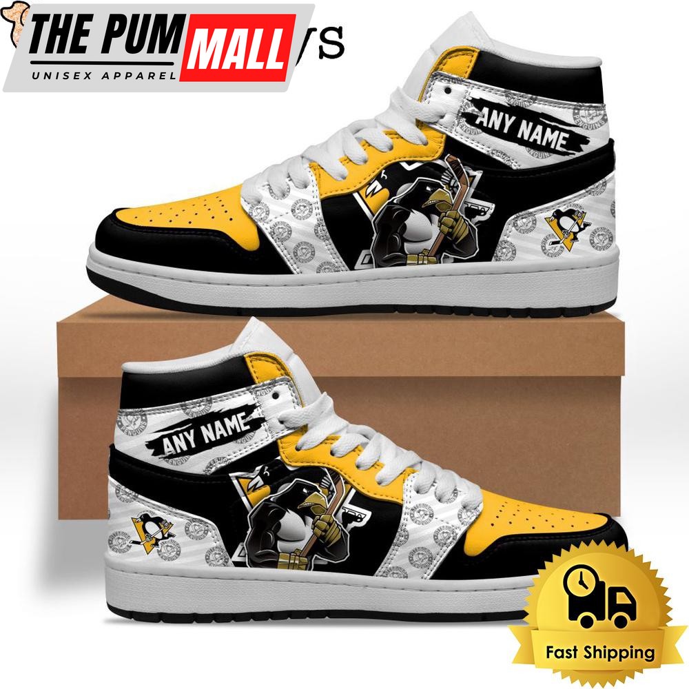 NHL Pittsburgh Penguins Special Team Mascot Custom Air Jd 1 Shoes , Mens Sneakers
