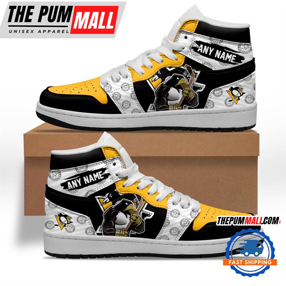 NHL Pittsburgh Penguins Team Mascot Design Air Jd 1 Hightop Shoes