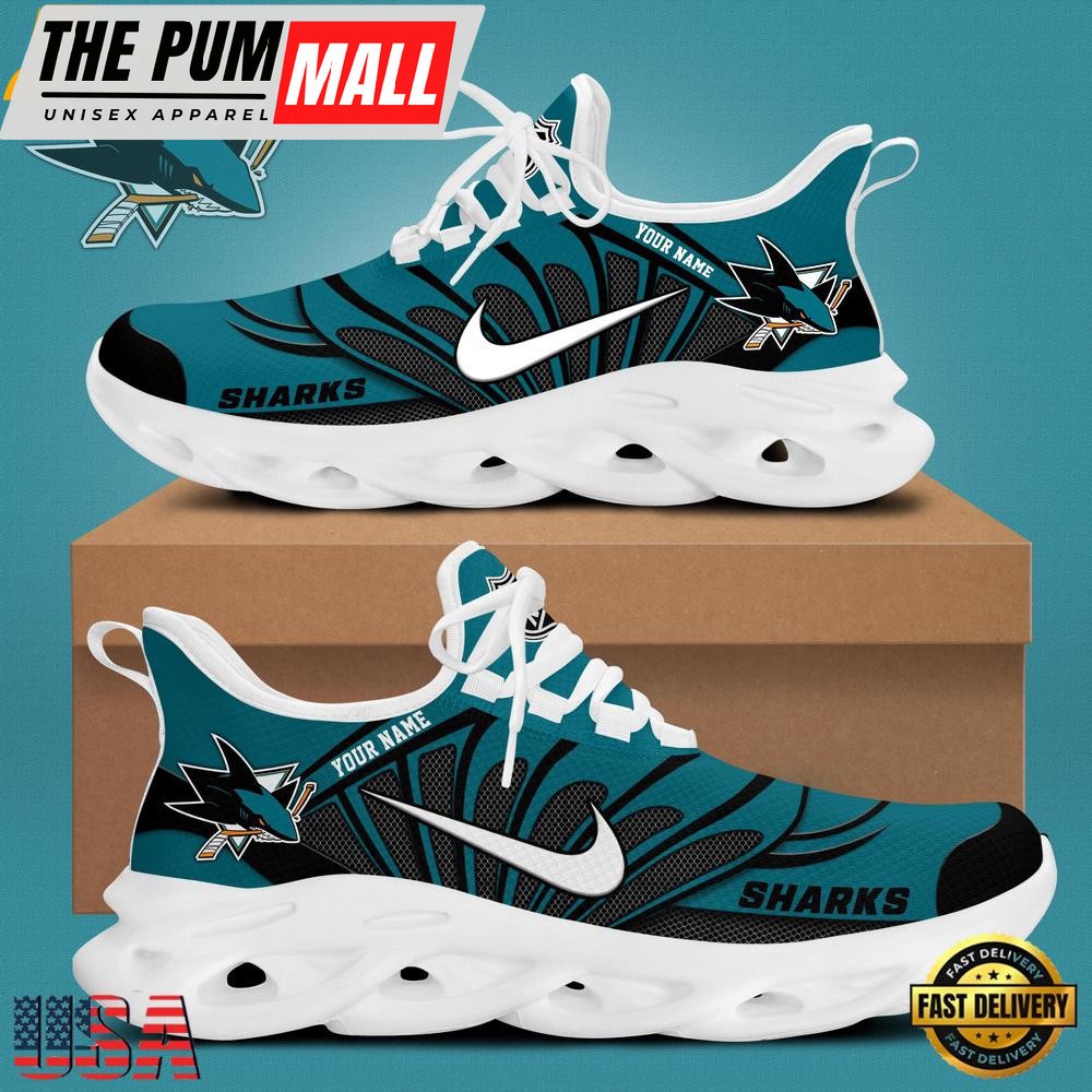 NHL San Jose Sharks Hockey Logo Custom Max Soul Shoes, Running Sneakers Shoes
