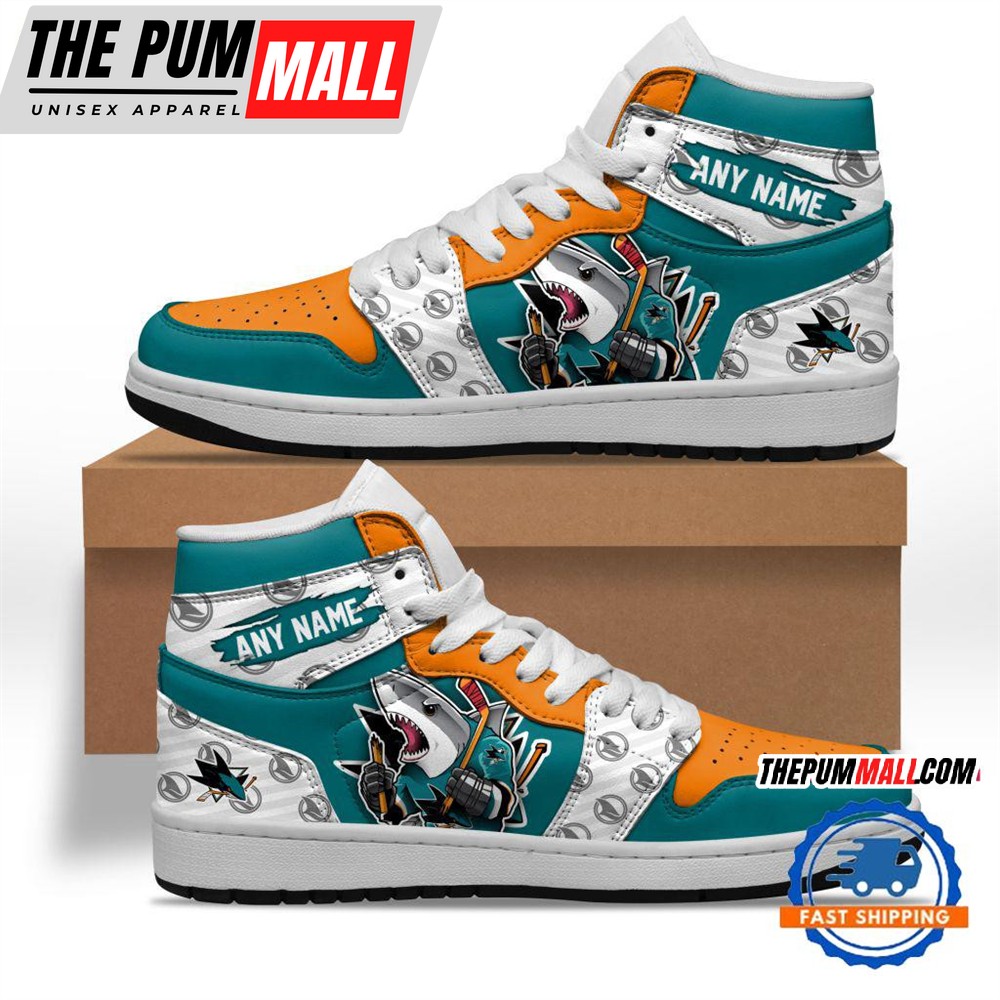 NHL San Jose Sharks Team Mascot Design Air Jd 1 Hightop Shoes