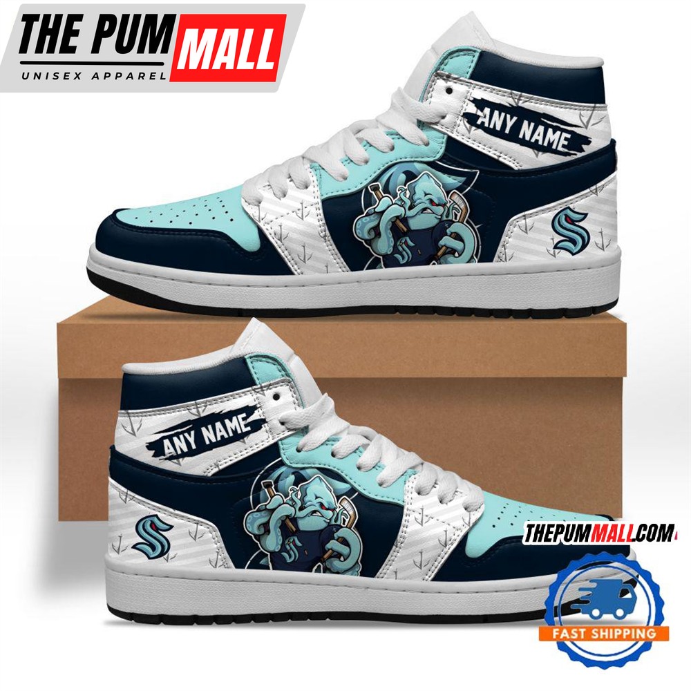 NHL Seattle Kraken Team Mascot Design Air Jd 1 Hightop Shoes