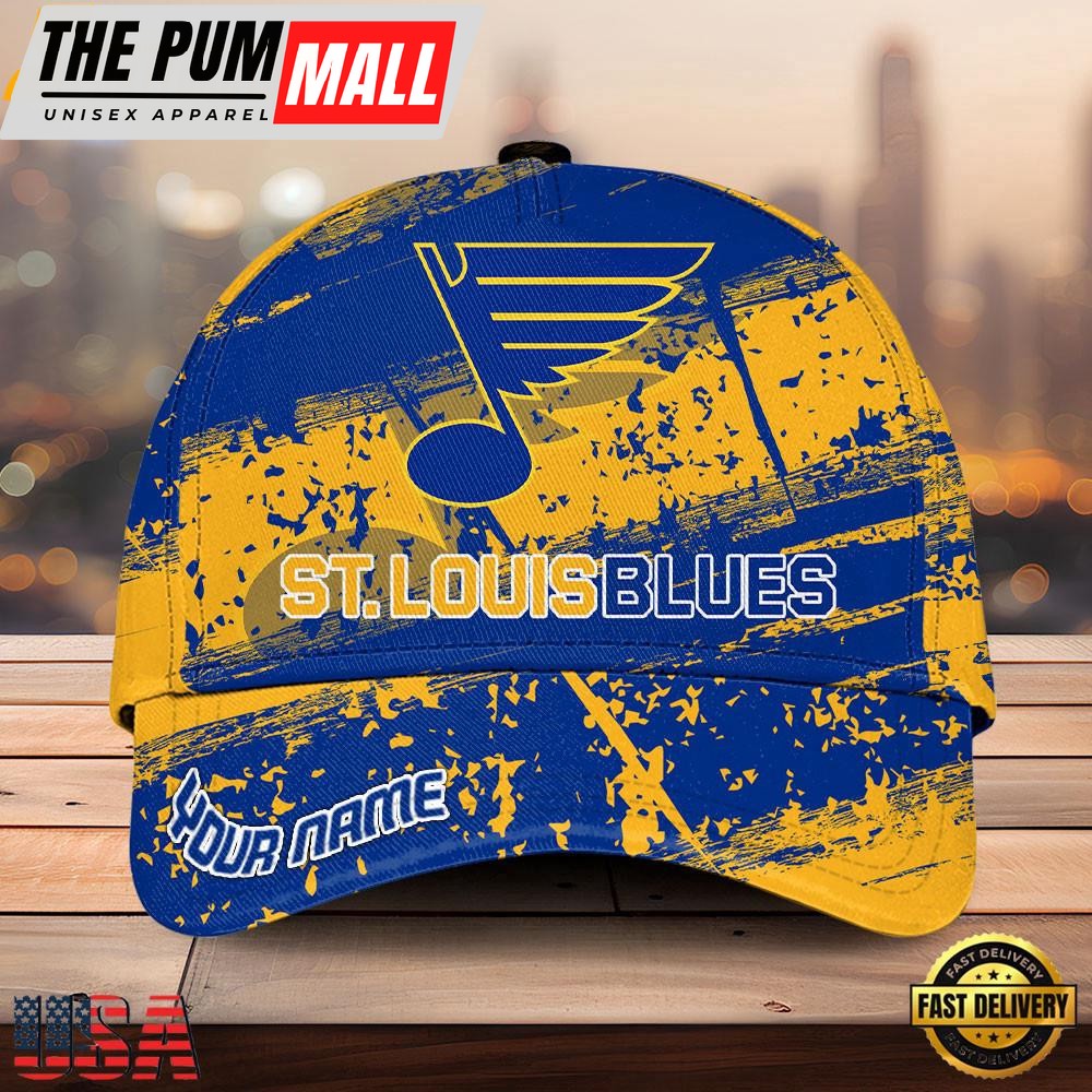 NHL St. Louis Blues Explosive Grunge Logo 3D Print Cap – Baseball Cap Snapback Hats