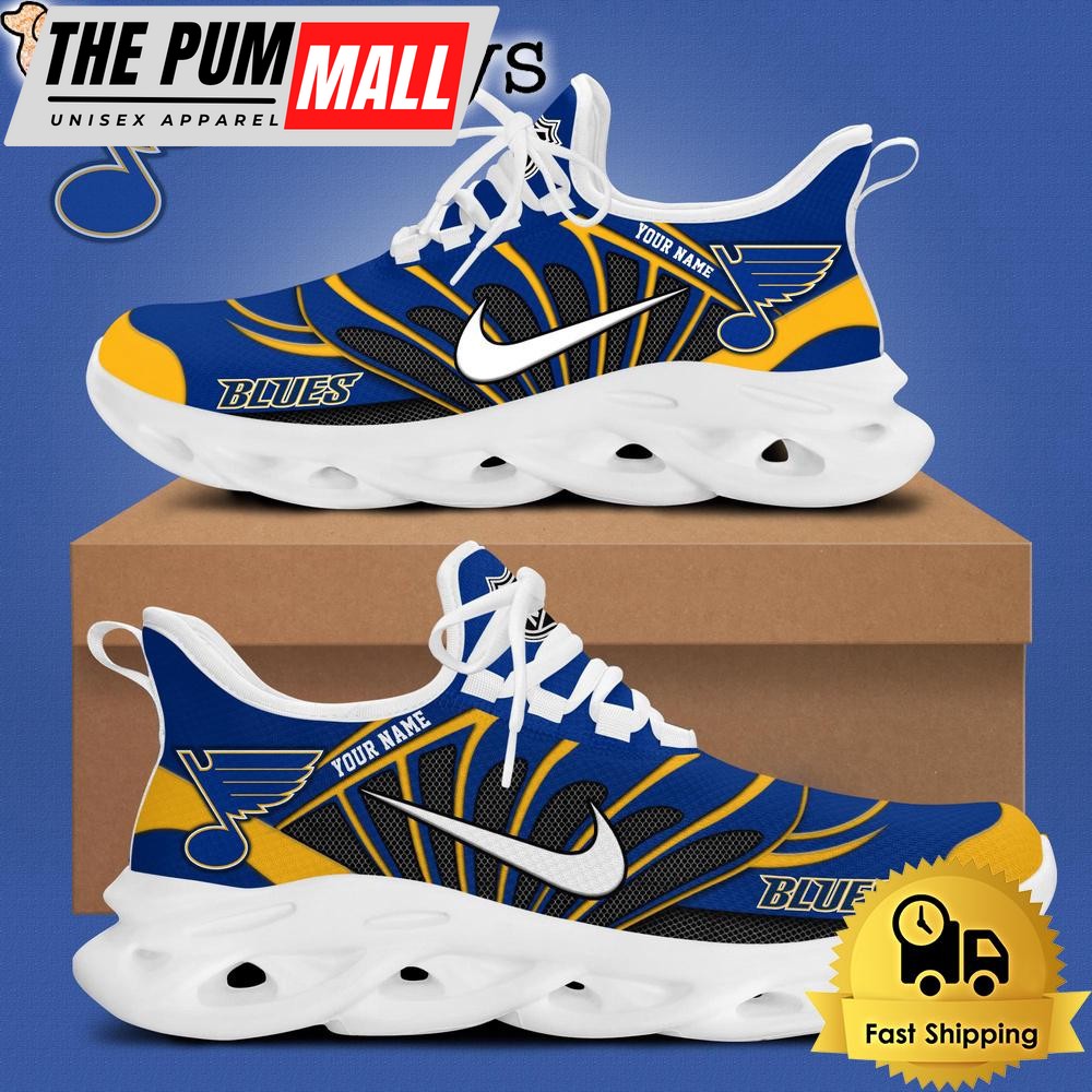 NHL St Louis Blues Hockey Logo Custom Name Max Soul Shoes