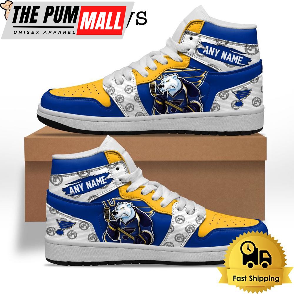 NHL St. Louis Blues Special Team Mascot Custom Air Jd 1 Shoes , Mens Sneakers