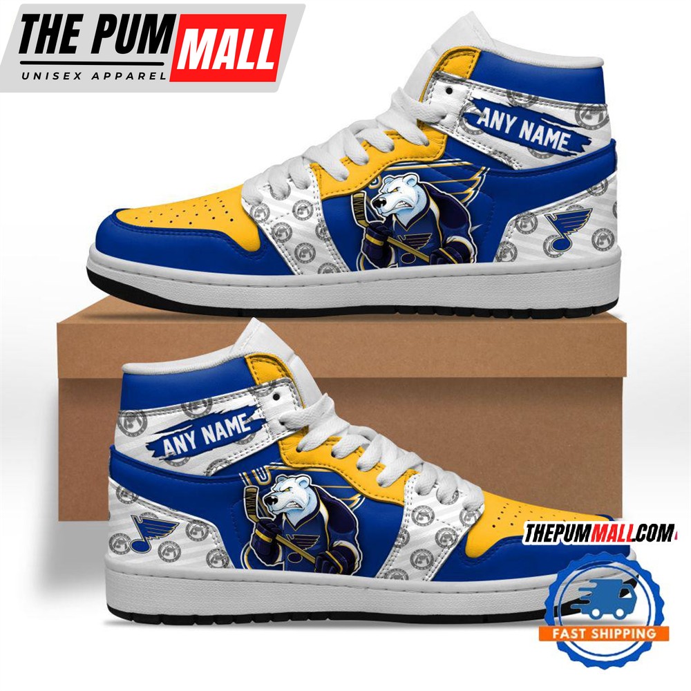 NHL St. Louis Blues Team Mascot Design Air Jd 1 Hightop Shoes