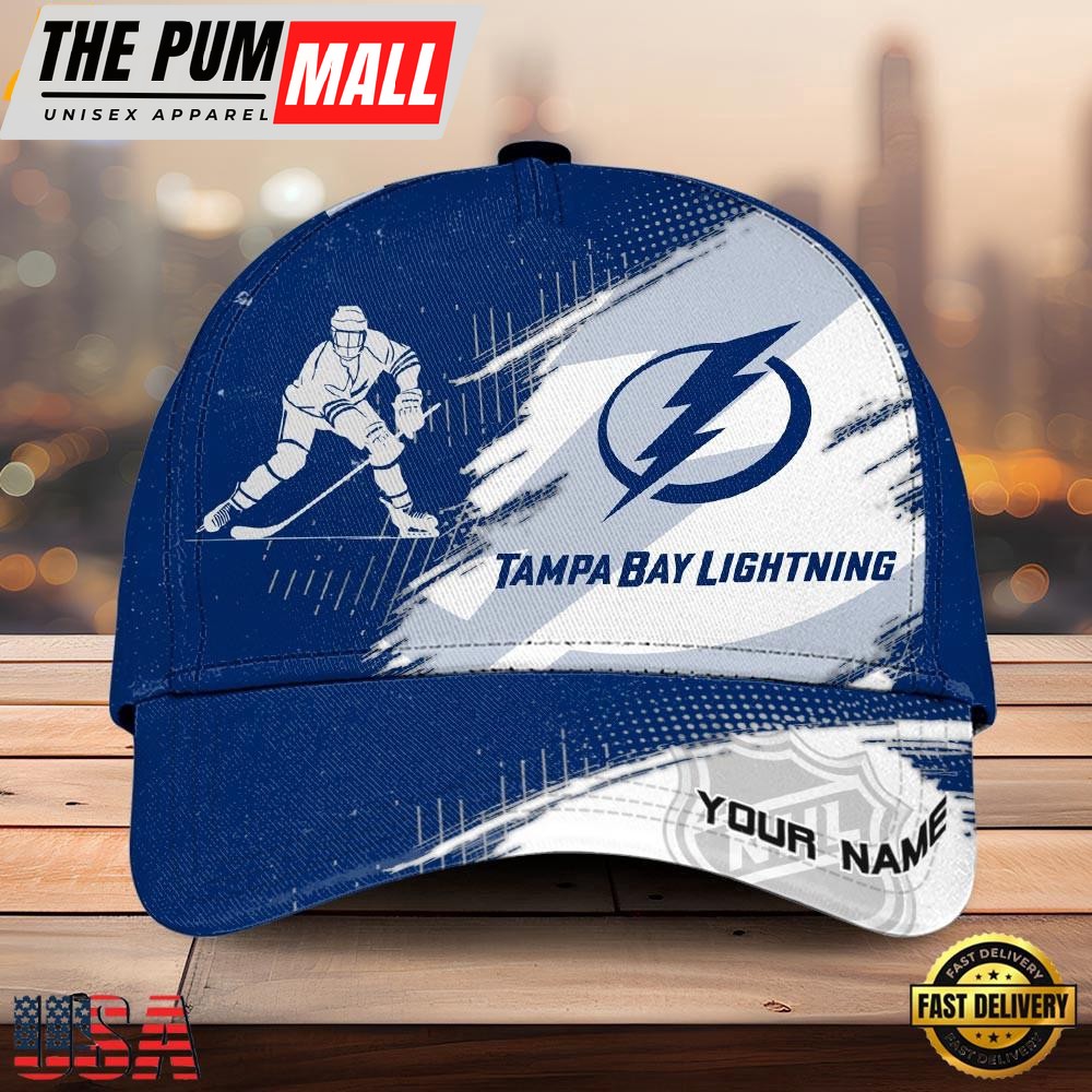 NHL Tampa Bay Lightning Bold Distressed Artwork Custom Name 3D Cap – Baseball Cap Snapback Hats