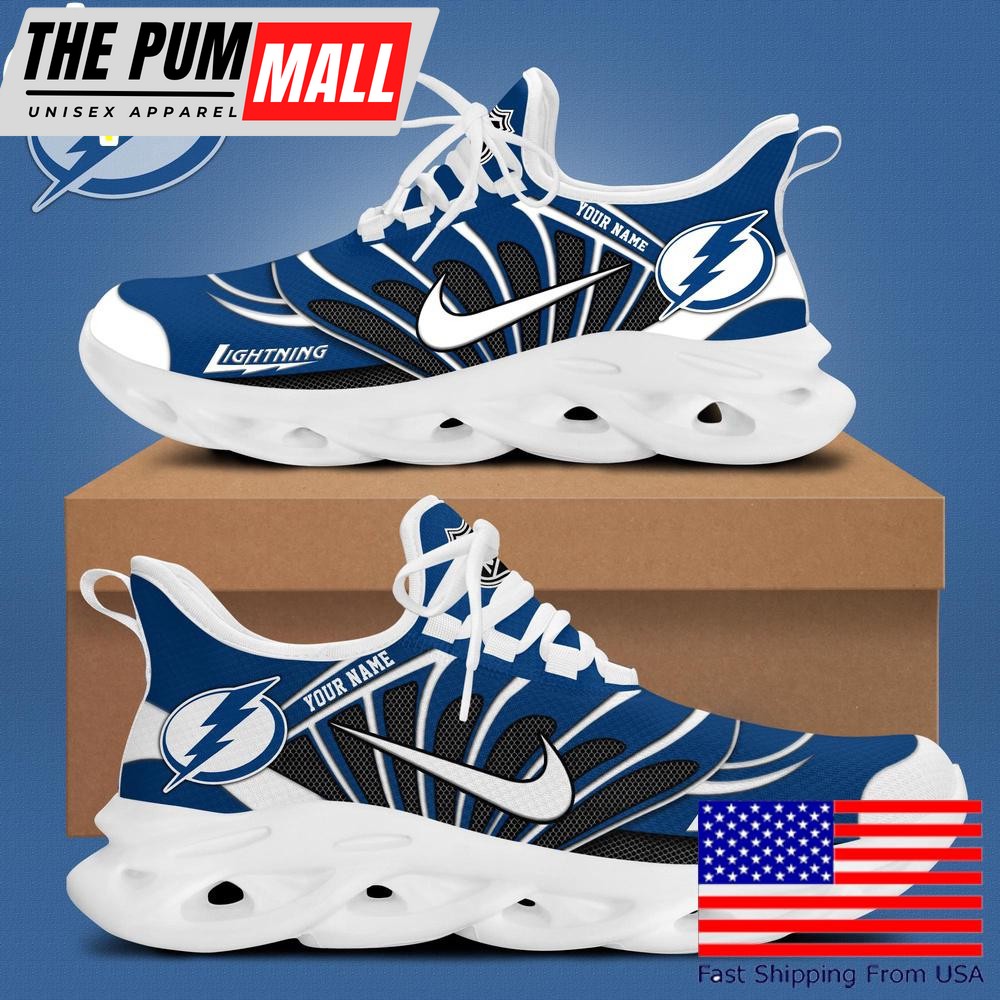 NHL Tampa Bay Lightning Hockey Logo Custom Name Max Soul Shoes , Hockey Shoes