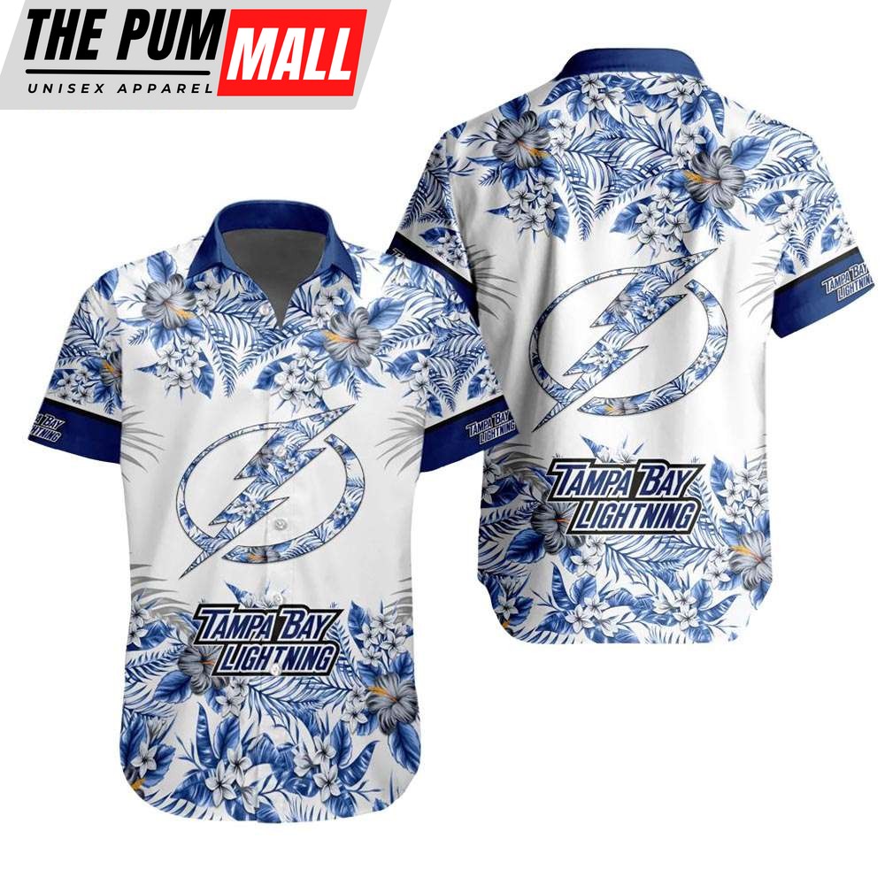 NHL Tampa Bay Lightning Tropical Floral Hibiscus Hawaiian Shirt