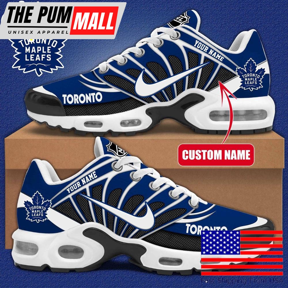 NHL Toronto Maple Leafs Hockey Logo Custom Name Air Max Plus Shoes , Hockey Shoes