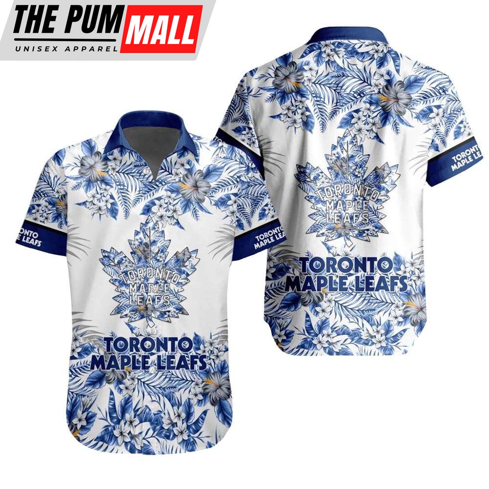 NHL Toronto Maple Leafs Tropical Floral Hibiscus Hawaiian Shirt