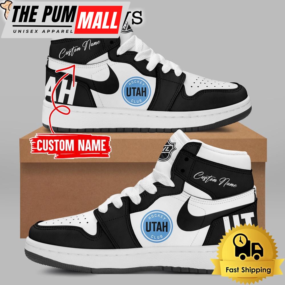 NHL Utah Hockey Club Team Logo Custom Black Air Jd 1 Shoes